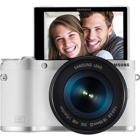 Samsung NX300M Mirrorless Digital White Camera with 18-55mm f/3.5-5.6 OIS Lens, 20.3MP, 3.31