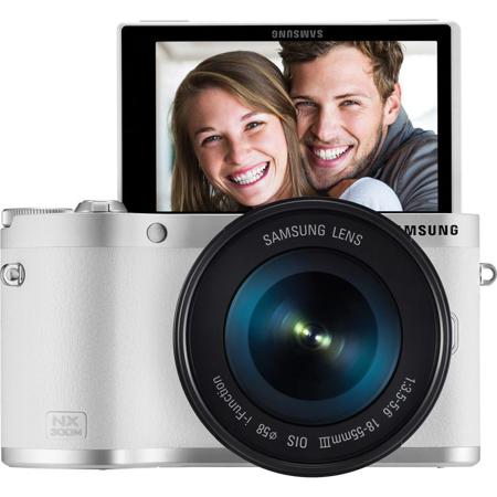 Samsung NX300M Mirrorless Digital White Camera with 18-55mm f/3.5-5.6 OIS Lens, 20.3MP, 3.31