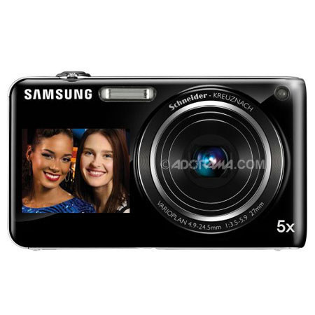 Samsung ST600 DualView 14.2 Megapixels Digital Camera with Schneider-Kreuznach 27mm 5x Zoom Lens, 1.8" Front and 3.5" Rear LCD Screens, Black image