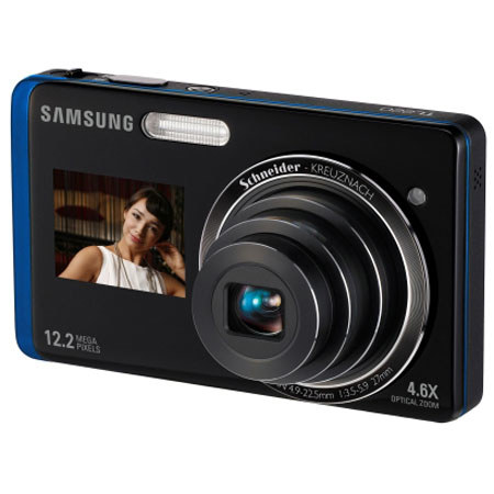 Samsung DualView TL220 12.2 MP Digital Point &amp; Shoot Camera with 27mm Wide Angel Lens, 4.6x Optical Zoom, 3" LCD Screen, Blue image