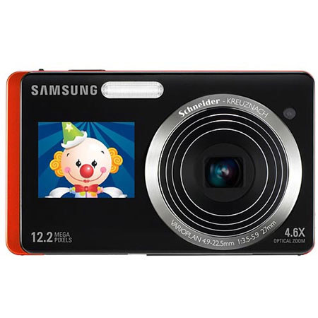 Samsung DualView TL220 12.2 MP Digital Point &amp; Shoot Camera with 27mm Wide Angel Lens, 4.6x Optical Zoom, 3" LCD Screen, Red image