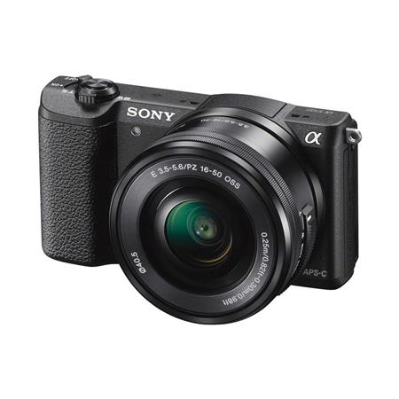 Sony Alpha A5100 Mirrorless Digital Camera with 16-50mm E-Mount Lens, 24.3MP, Flip up Touch Screen LCD, 6FPS, SB 2.0, Full HD Video, Built-in Wi-Fi with NFC, Black