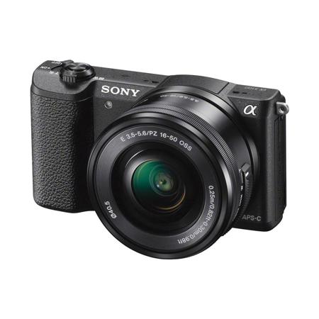 Sony Alpha A5100 Mirrorless Digital Camera with 16-50mm E-Mount Lens, 24.3MP, Flip up Touch Screen LCD, 6FPS, SB 2.0, Full HD Video, Built-in Wi-Fi with NFC, Black