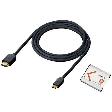 Sony NP-BN1 Lithium-Ion N Type Rechargeable DC3.6V Battery Pack + 4' 7" Mini HDMI Cable Kit