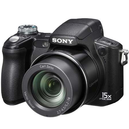 Sony Cybershot DSC-H50 Digital Still Camera, 9.1 Megapixel, 15x Optical Zoom Lens, 2x Digital Zoom, 3.0" LCD Screen, Black image