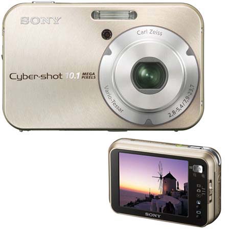 Sony Cyber-shot DSC-N2 Point &amp; Shoot Digital Camera, 10.1 MP, Zeiss 3x Optical Zoom Lens, 2x Digital Zoom, 3.0" Color LCD, Champagne Gold image