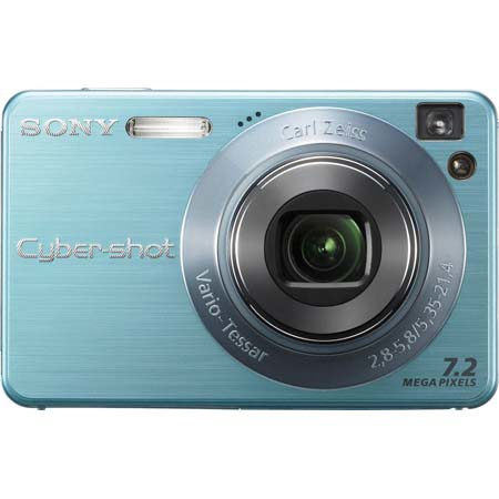 Sony Cybershot DSC-W120 Digital Still Camera, 7.2 Megapixel, 4x Optical Zoom Lens, 2x Digital Zoom, 2.5" LCD Screen, Blue image