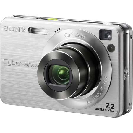 Sony Cybershot DSC-W120 Digital Still Camera, 7.2 Megapixel, 4x Optical Zoom Lens, 2x Digital Zoom, 2.5" LCD Screen, Silver image