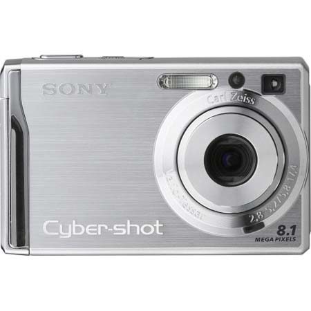 Sony Cybershot DSC-W90 Compact Point &amp; Shoot Digital Camera, 8.1 Megapixel, Carl Zeiss Vario-Tessar Lens, 3x Optical, 2x Digital Zoom, 2.5" LCD Screen, Silver image