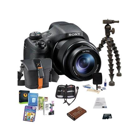 Sony Cyber-shot DSC-HX300 Digital Camera, 20.4 Megapixel - Bundle With 16GBUHS-1 Class 10 SDHC Card. Spare Battery , LowePro Holster Case, Sunpack Flexpod PRO Gripper, Cleaning Kit, Screen Protector, Memory Wallet