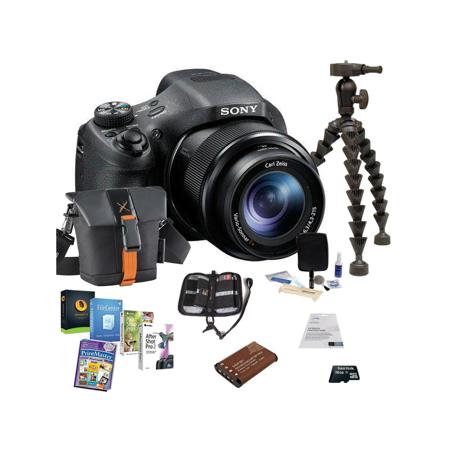 Sony Cyber-shot DSC-HX300 Digital Camera, 20.4 Megapixel - Bundle With 16GBUHS-1 Class 10 SDHC Card. Spare Battery , LowePro Holster Case, Sunpack Flexpod PRO Gripper, Cleaning Kit, Screen Protector, Memory Wallet