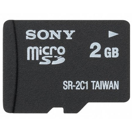 Sony 2 GB microSD Memory Flash Card, 4 Bit Parallel Interface, with SD Slot Adapter