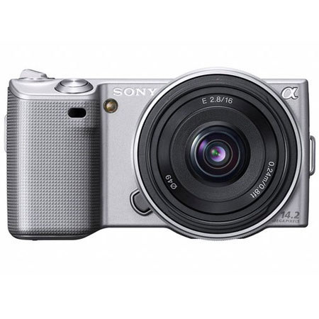 Sony (alpha) NEX-5 14.2 Megapixels Compact Interchangeable Lens Digital Camera with 16mm F2.8 E-mount Lens, Silver image