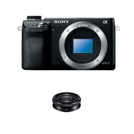 Sony Alpha NEX-6 Mirrorless Digital Camera Body, Black - Bundle - with 20mm F2.8 Lens