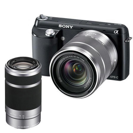 Sony Alpha NEX-F3 Digital Camera & 18-55mm Lens, Black, Bundle - with Sony 55-210mm f/4.5-6.3 OSS E-mount NEX Series Camera Lens