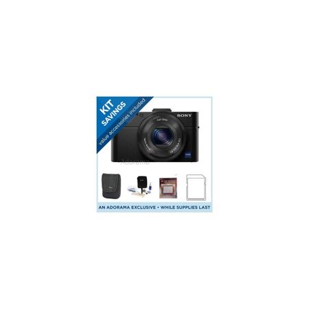 Sony Cyber-Shot DSC-RX100 II Digital Camera - BUNDLE - with 32GB SDHC Card, Camera Case, Lens Cleaning Kit, 3