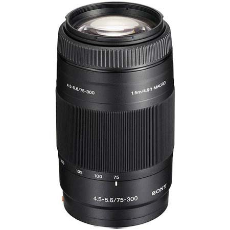 Sony SAL75300BATT Lens Kit with 75-300mm f/4.5-5.6 a (alpha) DSLR Zoom Lens with NP-FM500H Info Li-on Battery &amp; Case image