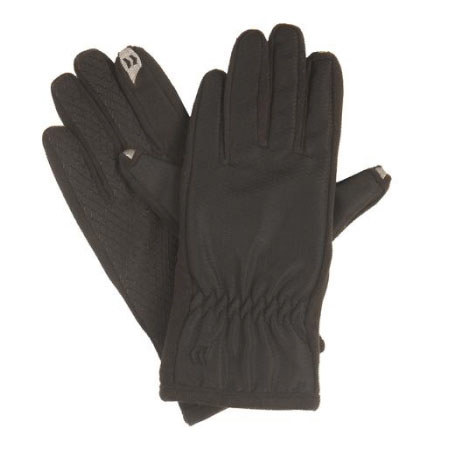 Isotoner Smartouch Women's Gloves, Black, Pair - Maxtix Nylon with Gathered Wrist image