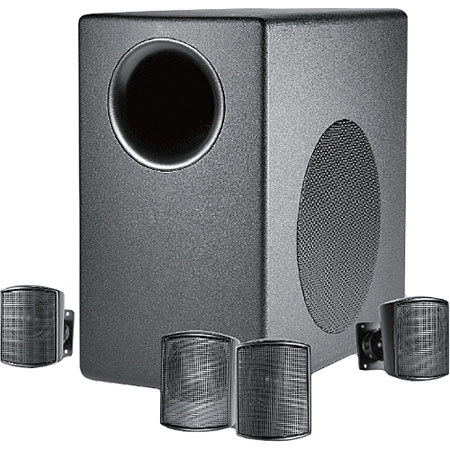 JBL C50PACK Subwoofer-Satellite System with 4 x Satellite Speakers, Black