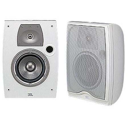 JBL N26AWII All Weather Series, 2-Way, 6" (100mm) Weather-Resistant Bookshelf Speakers, Off-white