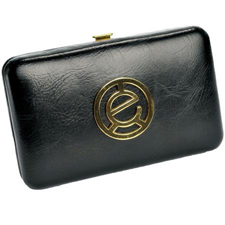 Jill-e Clutch Case for Every Day Use, Holds Point & Shoot Cameras, I Phones, Smart Phones, etc. in Black Faux Leather