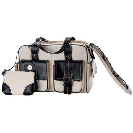 Jill.e Weatherproof Medium Bone Leather Camera Bag with Black Leather Trim, Velcro Divider Interior. image