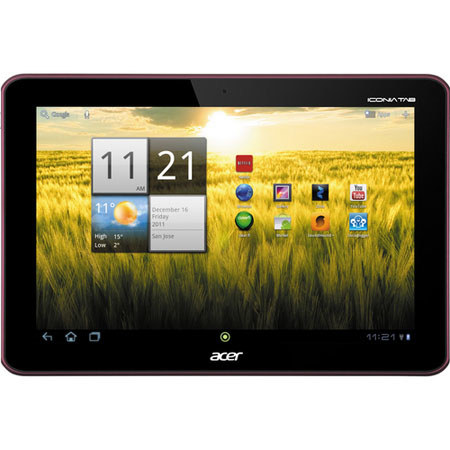 Acer Iconia Tab A200-10r16u Tablet - Android 3.2 Honeycomb, NVIDIA Tegra 2 Dual-Core 1.0GHz, 1GB DDR2, 16GB Storage, 10.1" Multi-Touch Display, WiFi, Red