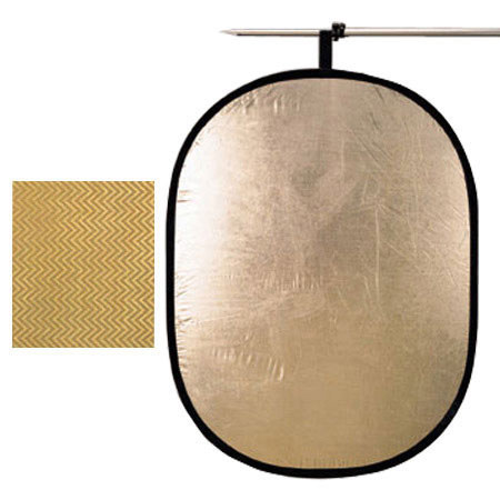 JTL 36" x 48" Oval Foldable Portable Light Reflector, Black &amp; Soft Gold image