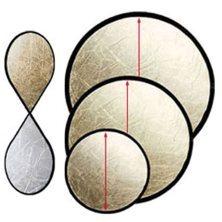 JTL 42" Round Foldable Portable Light Reflector, Gold &amp; White image