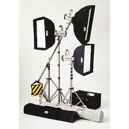 JTL TL-1300 Versalight D Boom Kit, with 2 Versalight D-500 with DDR, 1 Versalight D-300 with DDR, 1 Digital Controller, Stands, Softboxes &amp; Cases image