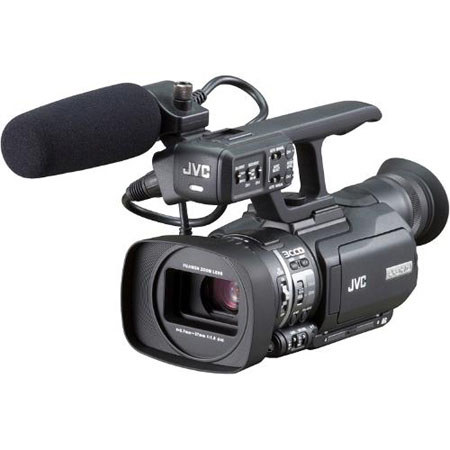 JVC GY-HM100U ProHD Compact Hand-held 3-CCD Camcorder with Optical Image Stabilization &amp; 2x SDHC Memory Card Slots image