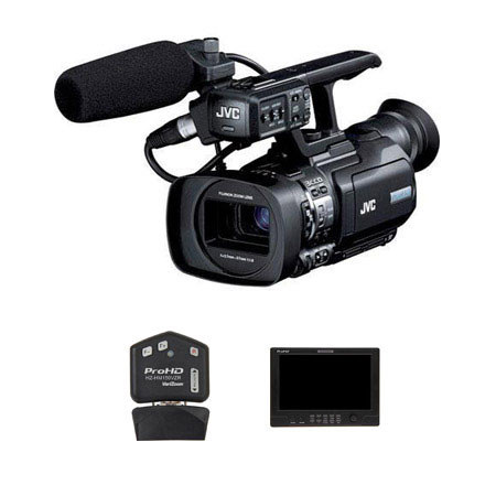 JVC GY-HM150U 3-CCD Camcorder - Bundle - with DT-X91H ProHD 8.9