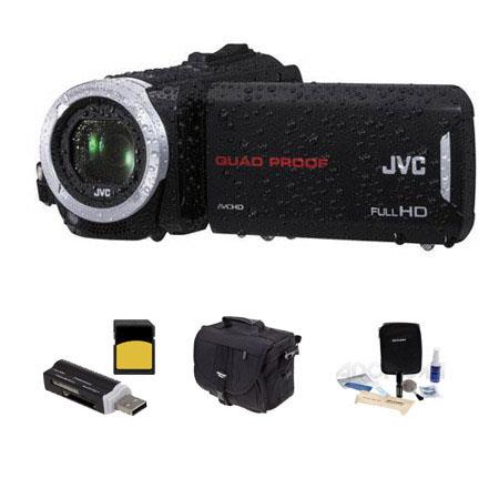 JVC Everio GZ-R30 Quad Proof Full 1080p HD Camcorder - Bundle With 8GB Class 10 SDHC Card, Video Bag, Cleaning Kit