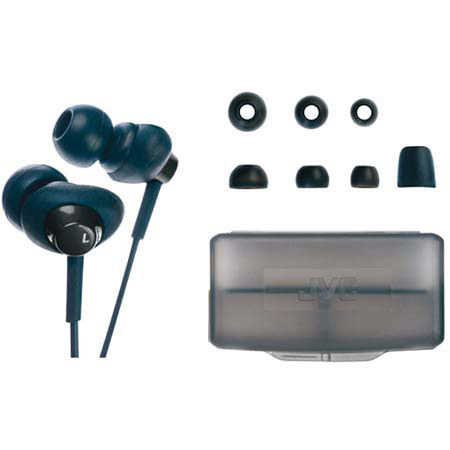 JVC In Ear Air Cushion Headphone Set with 4' Cord &amp; 4 Ear Pieces, Color: Black image