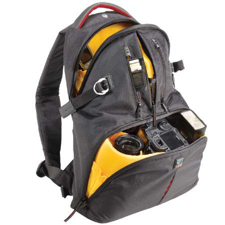 Kata DR-465 Digital Rucksack for 2 Digital SLR's with Mounted Lens, 3-4 Lenses, Flash, Accessories &amp; Personal Gear - Black with Red Accents image
