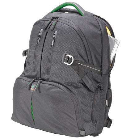 Kata DR-467 Digital Rucksack for 2 Digital SLR's with Mounted Lens, 3-4 Lenses, Flash, Laptop (to 17"), Accessories &amp; Personal Gear - Black with Green Accents image
