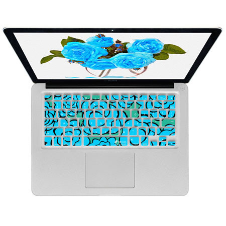 KB Covers Blue Roses Keyboard Cover for MacBook, MacBook Air 13" & MacBook Pro with Black Keys & Wireless Keyboard