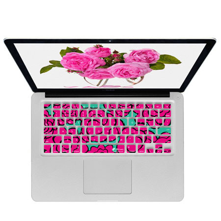 KB Covers Pink Roses Keyboard Cover for MacBook, MacBook Air 13" & MacBook Pro with Black Keys & Wireless Keyboard