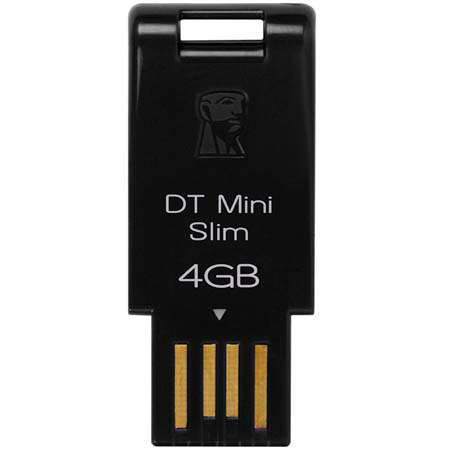 Kingston Technology DTMS/4GB, 4 GB Data Traveler Mini Slim, USB Flash Drive - Black image