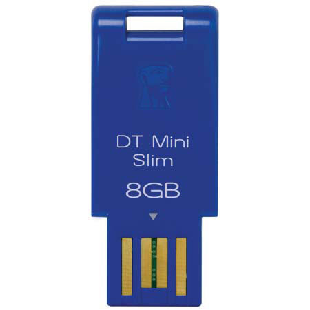 Kingston Technology DTMSB/8GB, 8 GB Data Traveler Mini Slim USB Flash Drive - Blue image