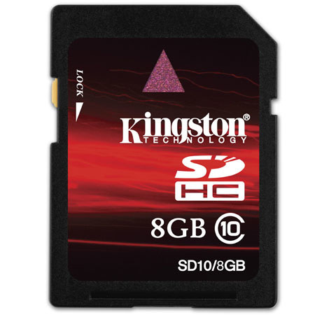 Kingston Technology 8GB Class 10 Secure Digital High Capacity (SDHC) Video Memory Card image
