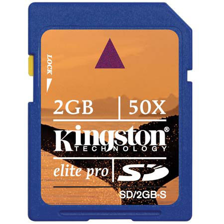 Kingston Technology 2 GB, 50x Elite Pro Secure Digital (SD) Memory Card image