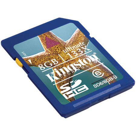Kingston Technology 8 GB Class 6 Secure Digital High Capacity (SDHC) Ultimate Memory Card, 133x Write image