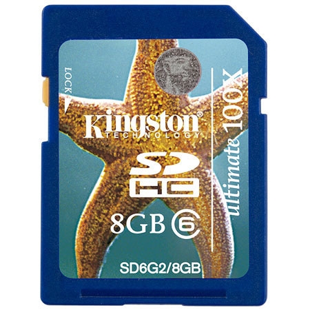 Kingston Technology SD6G2/8GB 8GB Secure Digital High-Capacity Card (Class 6) 15MB/Sec 100x Write image