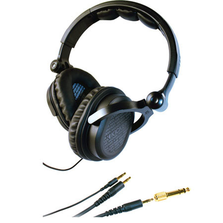 Kicker DJ-style Headphones HP541, Frequency Response 18Hz-21kHz with Over-ear Full-swivel Cups and Interchangeable Cables - Black image