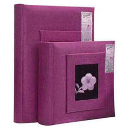 Kleer-Vu Photo / Memo Album, Elegant Glitter Fabric Collection, Pink, Holds 300 4&quot; x 6&quot; Photos, 3 Per Page. image
