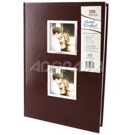 Kleer-Vu Photo / Memo Album, Double Window Collection, Burgundy, Holds 300 4&quot; x 6&quot; Photos, 3 Per Page. image