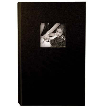 Kolo Hudson, 12¼&quot; x 8&quot; Bookbound Picture Album, Black Covers with Soft White Pages, Holds 300 4&quot; x 6&quot; Photos, 3 Per Page. image
