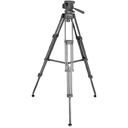 Libec TH-M20 Aluminum 2-Stage Tripod with 65 mm Ball Base Fluid Head, Mid-Level Spreader &amp; Case, Supports 8.8 lbs image