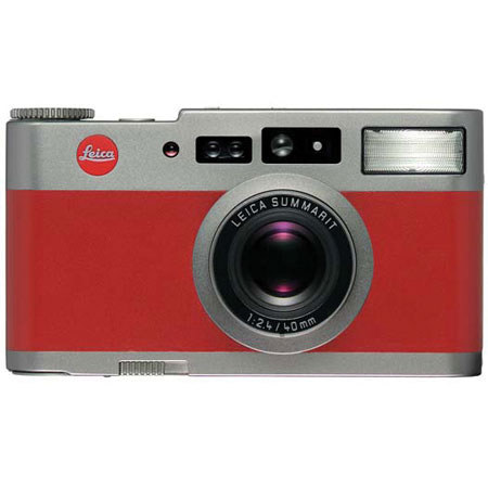 Leica CM Compact Autofocus Rangefinder 35mm Camera with 40mm 2.4 Summarit Lens. - Red Leather Finish image